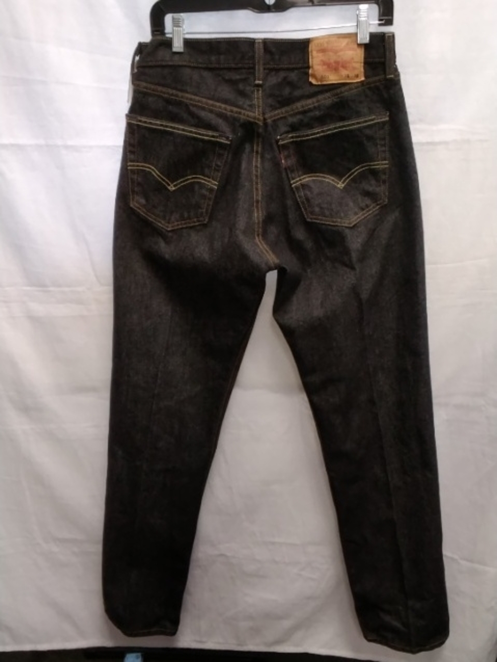 Levi's Slim Straight Black Denim Jeans with Contrast Stitching